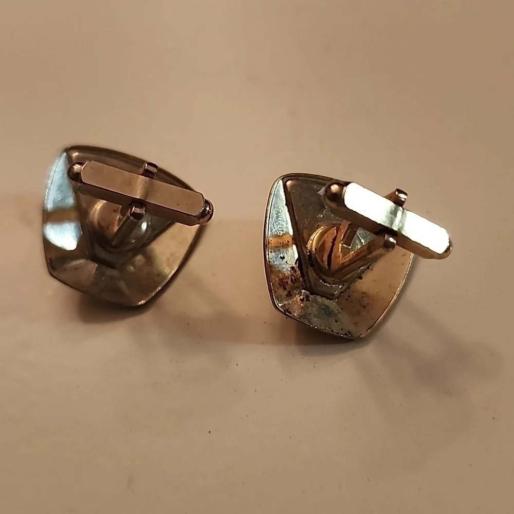 Cuff Links Men's Vintage Blue and White